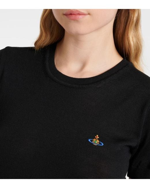Vivienne Westwood Black T-Shirt Bea Aus Wolle Und Seide