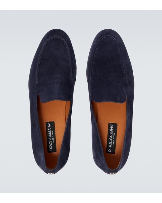 Dolce & Gabbana Blue Suede Moccasin for men