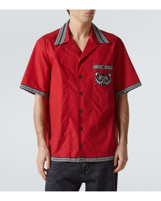Dolce & Gabbana Red Shirt With Bandana Print On Front And Back for men