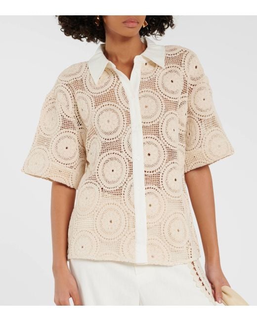 Sir. The Label Natural Atacama Crochet Linen-blend Shirt