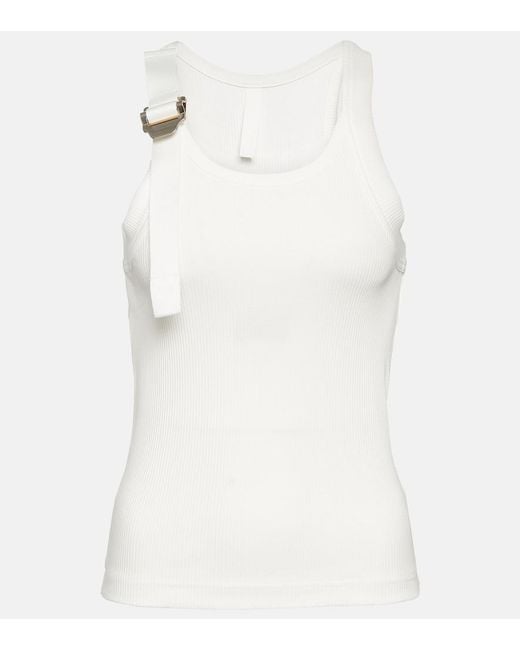 Dion Lee White Safety Slider Cotton-Blend Tank Top