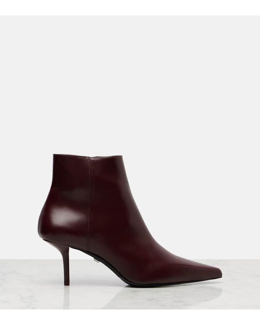 Max Mara Purple Lightbootie 65 Leather Ankle Boots