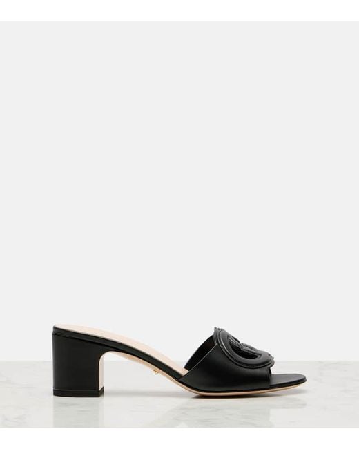 Gucci Black Slide Sandal With Interlocking G