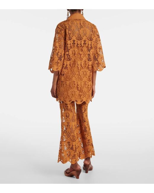 Zimmermann Brown Top Coco Aus Spitze