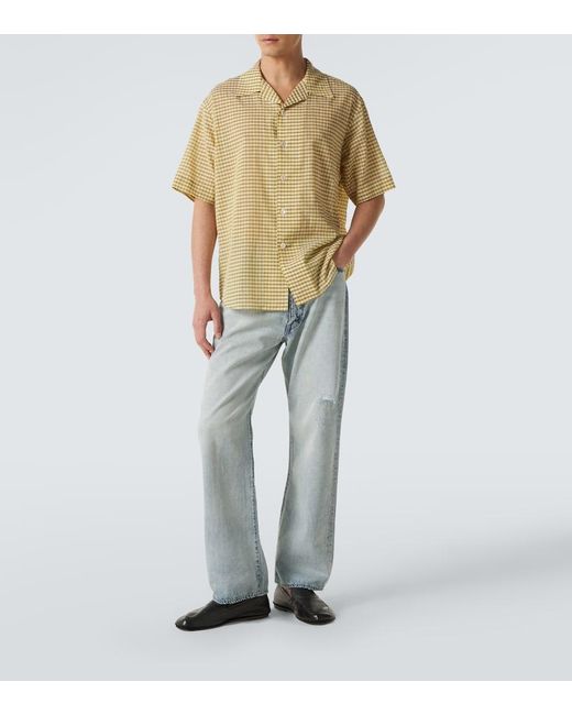 Auralee Natural Gingham Cotton Shirt for men