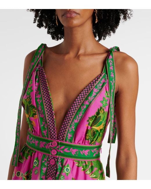 Farm Rio Pink Ana Tapestry Midi Dress