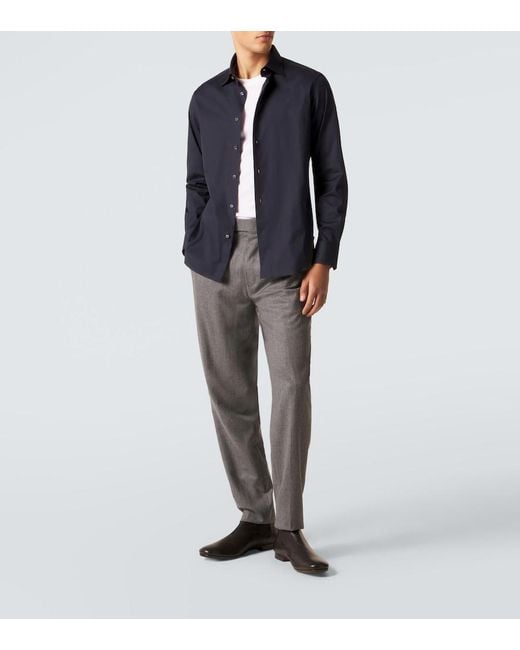 Zegna White Logo Cotton Jersey T-Shirt for men