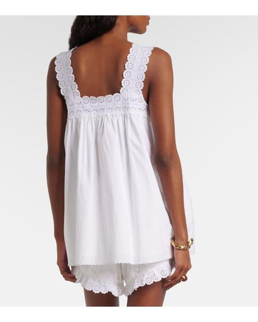Posse White Ezra Broderie Anglaise Cotton Top