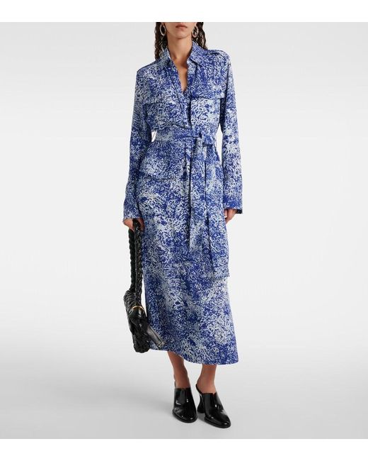Proenza Schouler Blue Vanessa Printed Shirt Dress