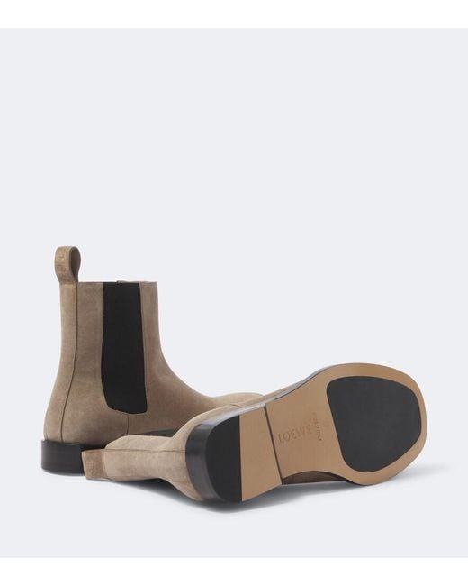 Loewe Brown Bobine Suede Chelsea Boots for men