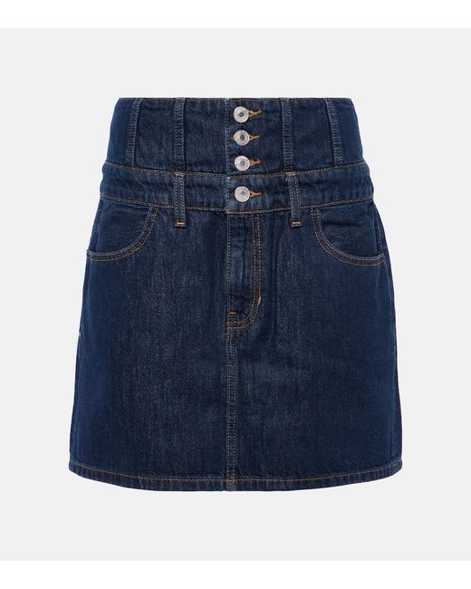 Re/done Blue High-Rise-Jeansrock Corset