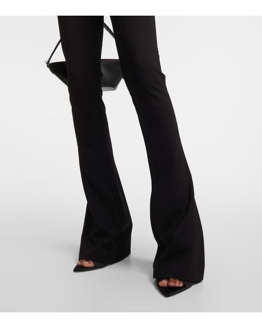 The Attico Black Cutout Jersey Flared Pants