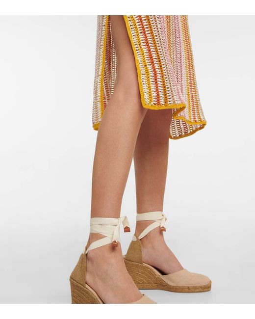 Anna Kosturova Multicolor Ring Halterneck Crochet Dress