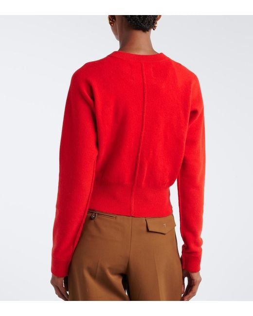 Extreme Cashmere Red N°257 Blouson Cashmere-Blend Cardigan