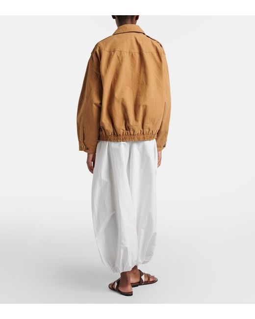 Polo Ralph Lauren White Cotton And Silk Balloon Pants