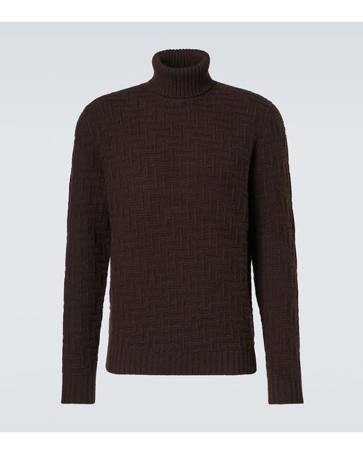 Prada Rollkragenpullover Aus Wolle Und Kaschmir in Brown für Herren