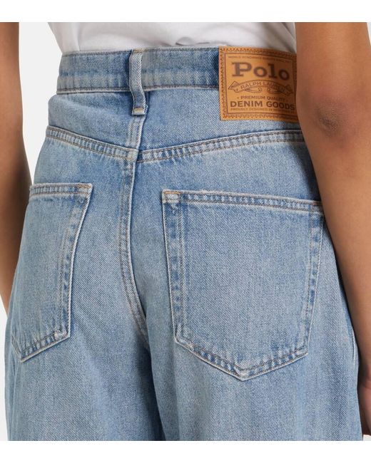 Polo Ralph Lauren Blue High-Rise Barrel-Leg Jeans