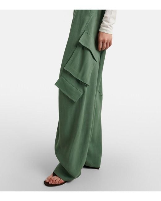 Alaïa Green Twill Cargo Pants