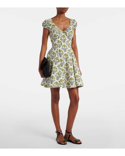 Agua Bendita Green Mati Moriche Cotton Poplin Minidress