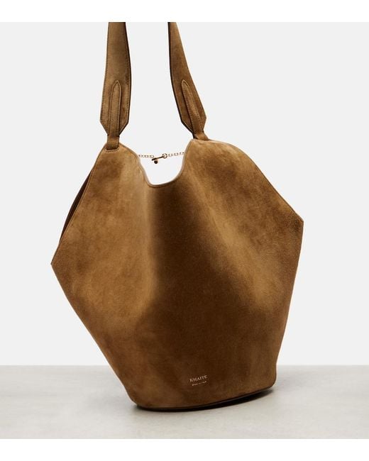 Khaite Brown Tote Bag Lotus Small Aus Veloursleder