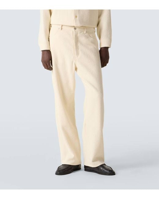 Auralee Natural Wool Tweed Wide-Leg Pants for men