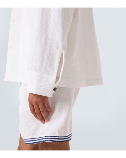 Sobrecamisa Bordada Commas de hombre de color White