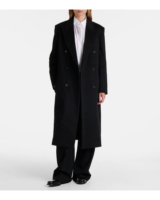 The Row Black Sandes Cashmere Coat