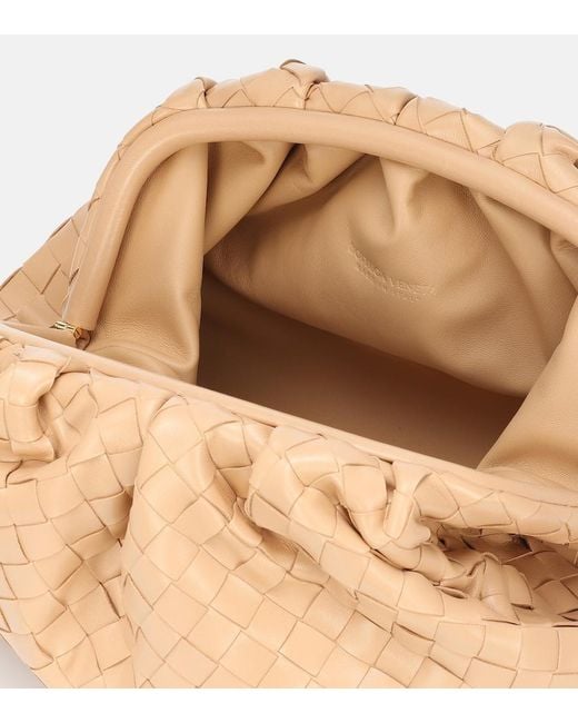 Bottega Veneta Natural Pouch Intrecciato Leather Clutch
