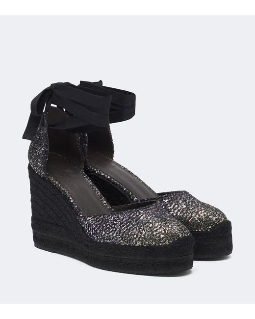 Missoni Black Eva Sequined Espadrille Wedges