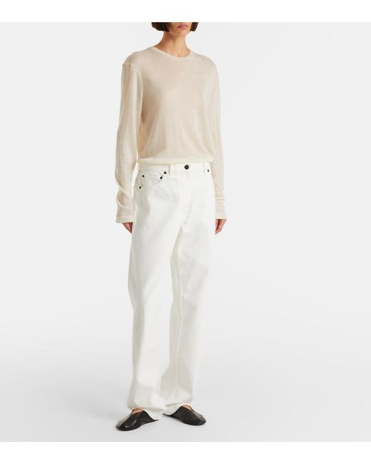 The Row White Burty Straight Jeans