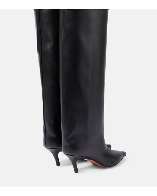 AMINA MUADDI Black Fiona 60 Leather Over-the-knee Boots