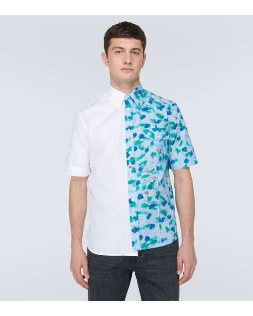 Camicia bowling in cotone con stampa di Marni in Blue da Uomo