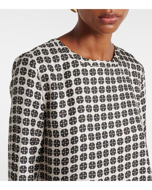 Max Mara Black Max Mara Ribes Checked Silk Top