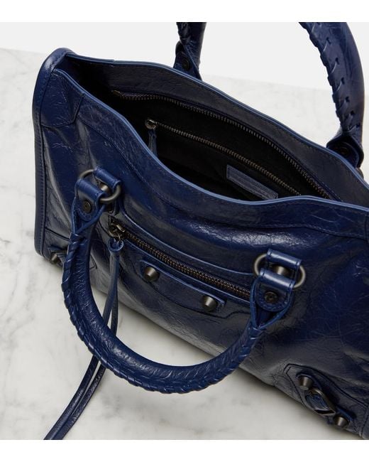 Balenciaga Blue Le City Small Leather Tote Bag