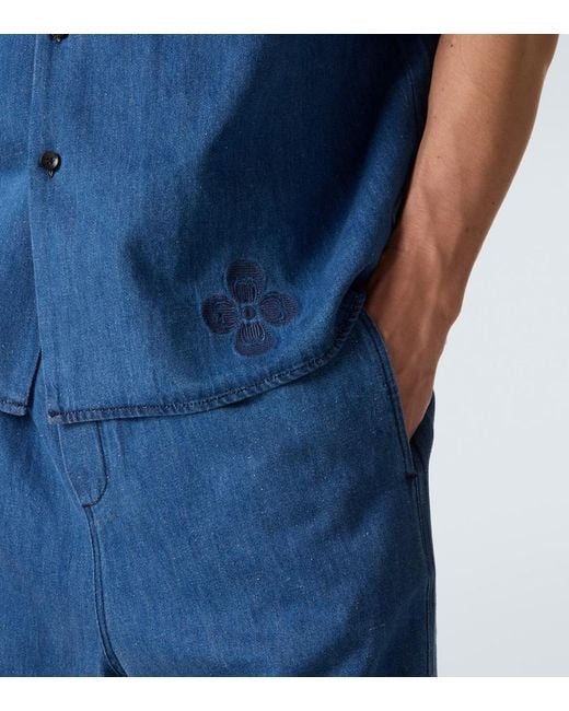 Camicia Bowling Oversize di Commas in Blue da Uomo