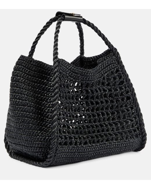Max Mara Black Marine Medium Crochet Shoulder Bag