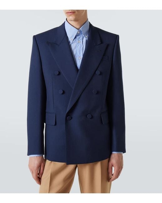 Valentino Blue Virgin Wool Gabardine Blazer for men