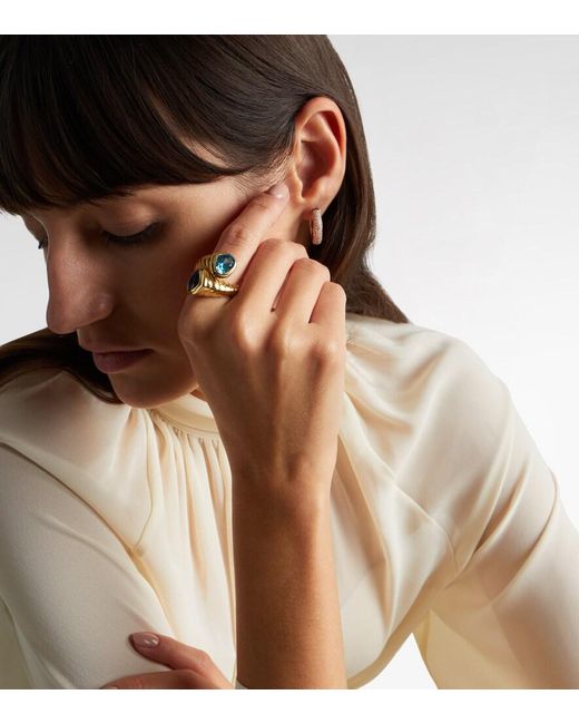 Marina B White Toi Et Moi 18Kt Ring With Topaz And Tanzanite