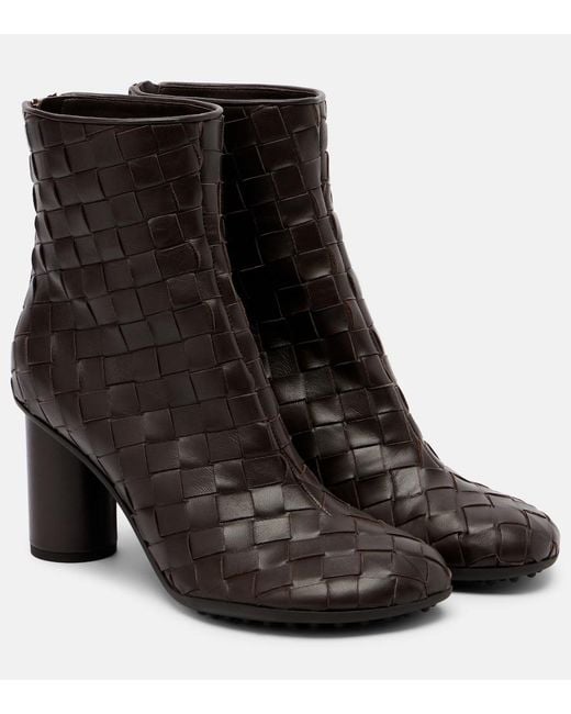 Bottega Veneta Black Atomic 75 Intrecciato Leather Ankle Boots
