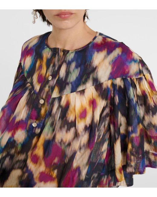 Blusa Miranda in cotone di Isabel Marant in Multicolor