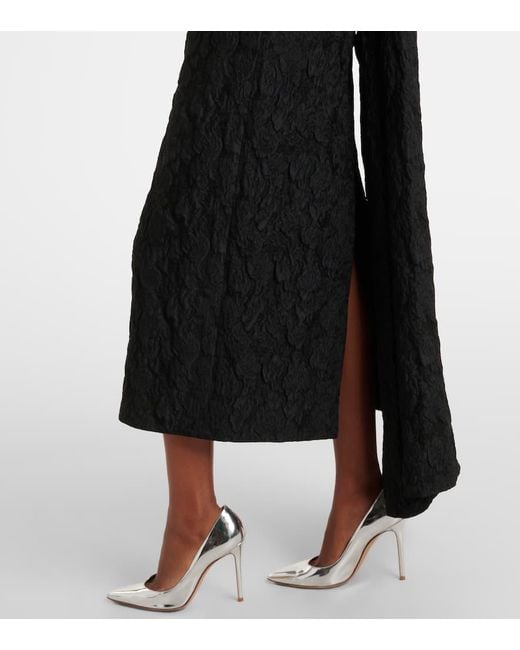 Robe Longue Brodee En Jacquard Erdem en coloris Black