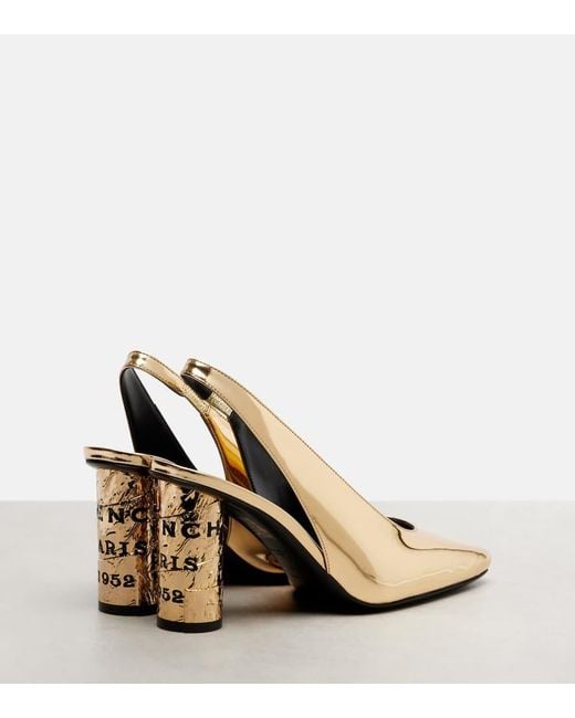 Givenchy Natural Tape Mirrored Leather Slingback Pumps