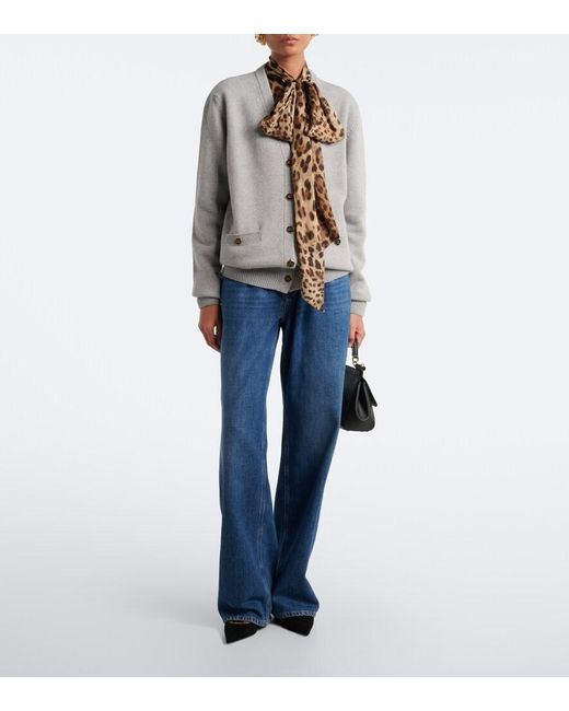 Dolce & Gabbana Gray Dg Virgin Wool Cardigan