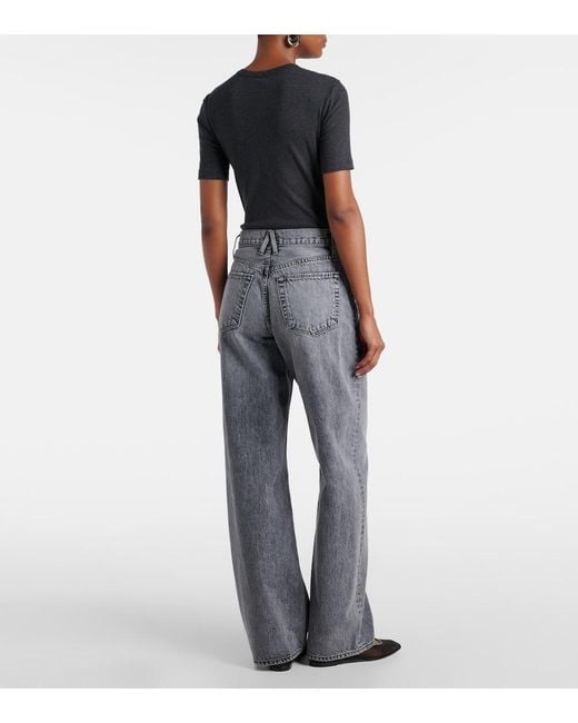 SLVRLAKE Denim Gray Cassie High-Rise Wide-Leg Jeans