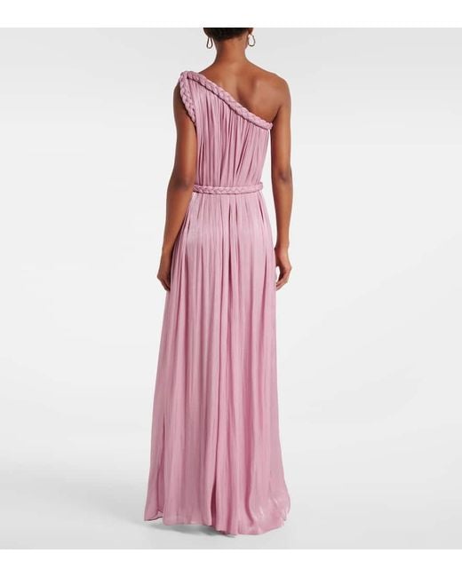 Costarellos Pink Isilda Lame Georgette Gown