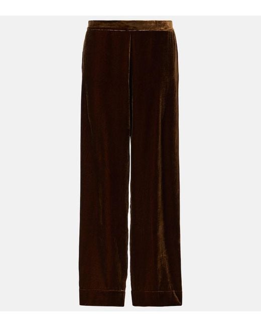 Asceno Brown London Velvet Pajama Pants