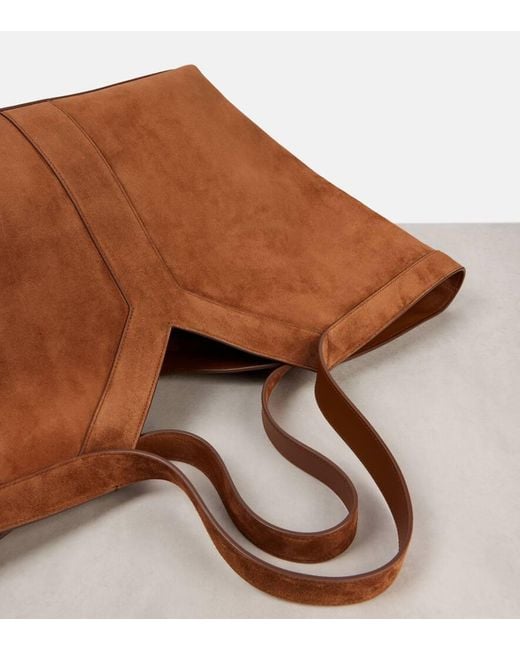 Saint Laurent Brown Tote Bag Y Aus Veloursleder