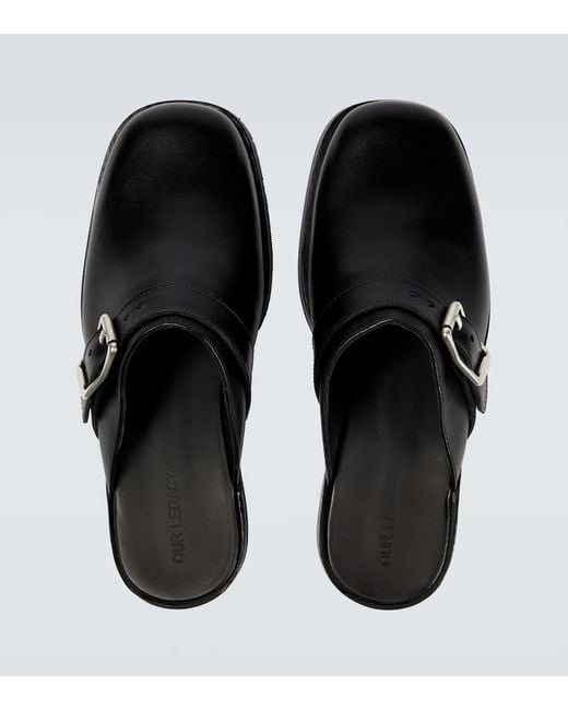 Our Legacy Black Camion Leather Mules for men