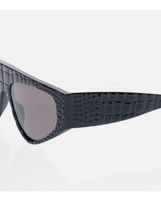 Alaïa Brown Lettering Logo Flat-Top Sunglasses