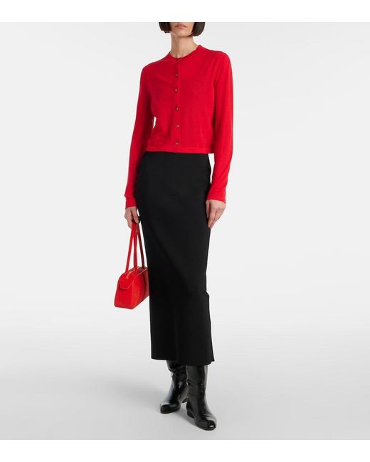 Khaite Red Brieta Wool-Blend Cardigan